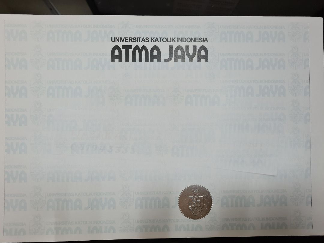 Jual Blangko Ijazah Atmajaya