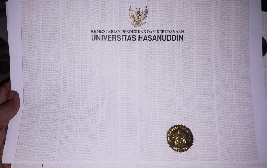 Jual Blangko Ijazah Univ Hasanudin